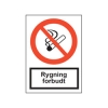 F106 - Sikkerhedsskilt - Rygning forbudt (A4 Plast)